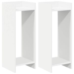 vidaXL Plant Stand 2 pcs White 30 x 30 x 80 cm Engineered Wood