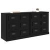 vidaXL Sideboards 2 pcs Black Oak 70 x 35.5 x 67.5 cm Engineered Wood