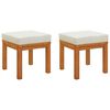vidaXL Garden Stools with Cushions 2 pcs 40x40x42 cm Solid Wood Acacia