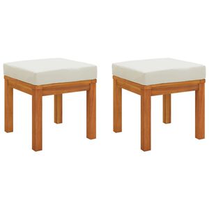 vidaXL Garden Stools with Cushions 2 pcs 40x40x42 cm Solid Wood Acacia
