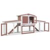 vidaXL Outdoor Large Rabbit Hutch Brown and White 201x45x85 cm Wood