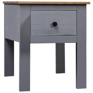 vidaXL Bedside Cabinet | Grey | Solid pinewood | Medium | Stylish Nightstand