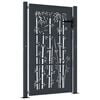 vidaXL Garden Gate Anthracite 100x125 cm Steel Bamboo Design