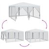 vidaXL Party Tent with 8 Mesh Sidewalls White 4x4 m HDPE