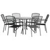 vidaXL Stackable Garden Chair Set 7 pcs Anthracite Powder-coated Steel