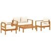 vidaXL 4 Piece Garden Sofa Set with Cushions Solid Wood Acacia