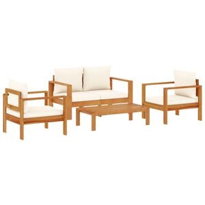 vidaXL 4 Piece Garden Sofa Set with Cushions Solid Wood Acacia
