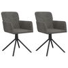 vidaXL Swivel Dining Chairs 2 pcs Dark Grey Velvet