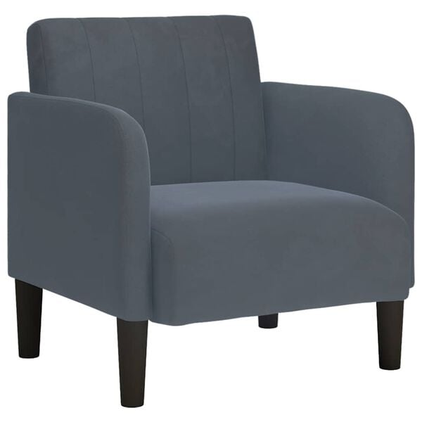 vidaXL Sofa Chair with Armrests Dark Grey 54 cm Velvet