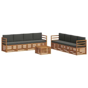 vidaXL Outdoor Sofa Set 9 pcs Natural and Anthracite