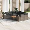 vidaXL 9 Piece Garden Sofa Set with Cushions Grey Poly Rattan