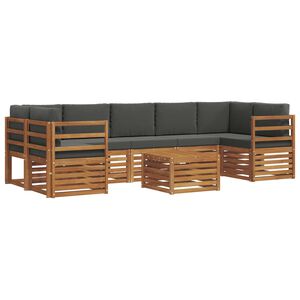 vidaXL Outdoor Sofa Set 8 pcs Natural and Anthracite Solid Acacia Wood