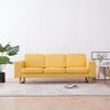 vidaXL 3-Seater Sofa Fabric Yellow