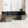 vidaXL Garden Sofa Set with Cushion 6 pcs Grey Poly rattan