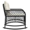 vidaXL Garden Rocking Chair with Cushions Black Poly Rattan