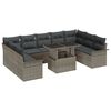 vidaXL Garden Sofa Set with Cushion Manual 10 pcs Grey Poly Rattan