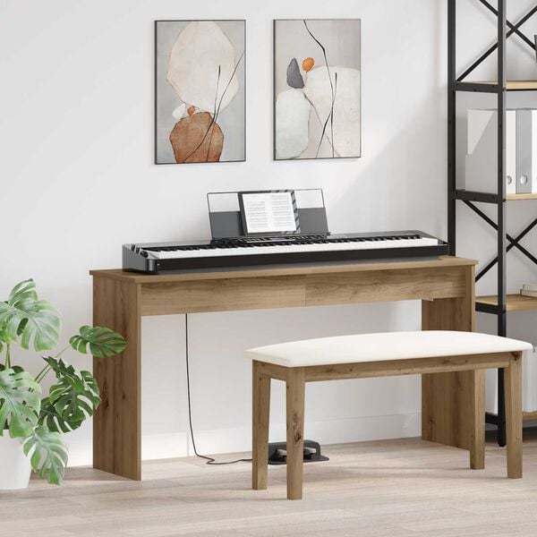 vidaXL Keyboard Stand Artisan Oak 130 x 32 x 64 cm Engineered Wood