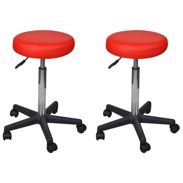 vidaXL Office Stools 2 pcs Red 35.5x84 cm Faux Leather