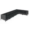 vidaXL 7 Piece Garden Lounge Set with Cushions Poly Rattan Dark Grey