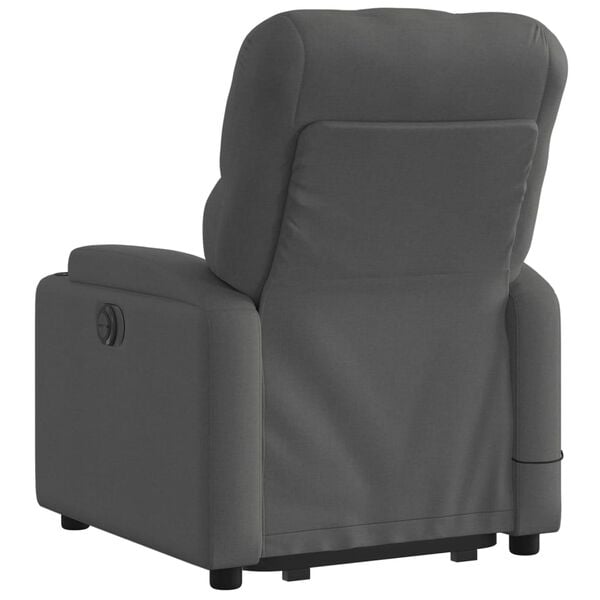 vidaXL Stand up Massage Recliner Chair Dark Grey Fabric