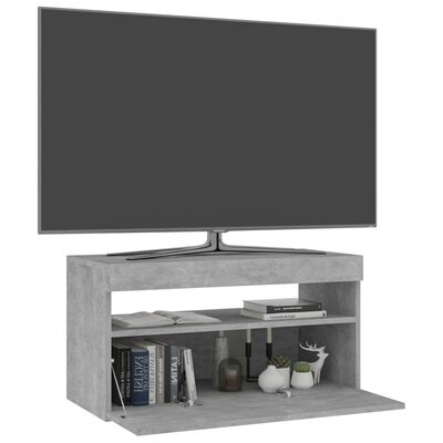 vidaXL TV Cabinet with LED Lights Concrete Grey 75x35x40 cm
