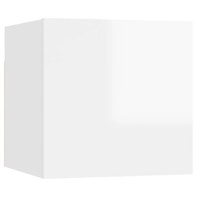 vidaXL Bedside Cabinets 2 pcs High Gloss White 30.5x30x30 cm Engineered Wood