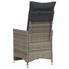 vidaXL Reclining Garden Chair with Cushions Grey Poly Rattan