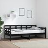 vidaXL Day Bed without Mattress Black Solid Wood Pine 90x190 cm Single