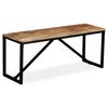 vidaXL Bench | Wood with Black Legs | Solid Mango Wood, Steel | Medium | Durable