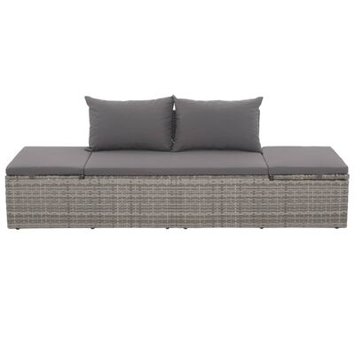 vidaXL Garden Bed Grey 195x60 cm Poly Rattan