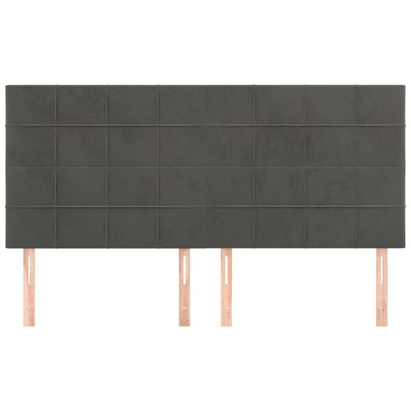 vidaXL Headboard Dark Grey 200x5x118/128 cm Velvet