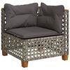 vidaXL 11 Piece Garden Sofa Set with Cushions Grey Poly Rattan