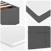 vidaXL Ottoman Bed with Mattress & LEDs Dark Grey King Single Fabric