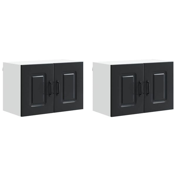 vidaXL Kitchen Cabinet with Storage Kalmar 2 pcs Black 60 x 31 x 40 cm