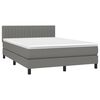 vidaXL Box Spring Bed with Mattress Dark Grey 153x203 cm Queen Size Fabric