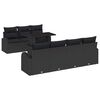 vidaXL Garden Sofa Set 8 pcs Black Poly Rattan