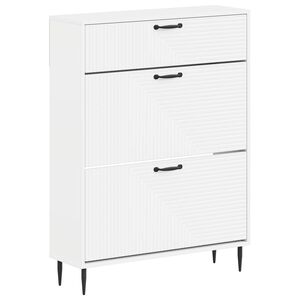 vidaXL Shoe Cabinet HAARLEM 78 x 24 x 103 cm Engineered Wood White