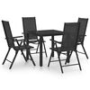vidaXL Dining Set | Black | Powder-coated Aluminium | Standard | Foldable