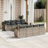 vidaXL 9 Piece Garden Sofa Set with Cushions Grey Poly Rattan