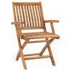 vidaXL Folding Garden Chairs with Cushions 8 pcs Solid Teak Wood