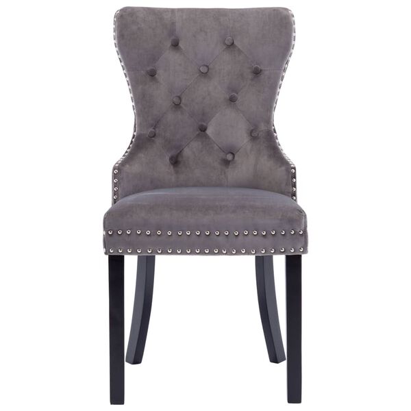 vidaXL Dining Chairs 4 pcs Grey Velvet