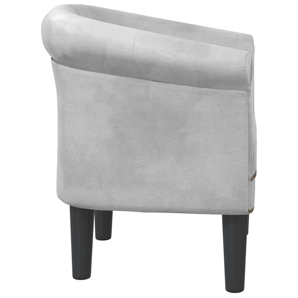 vidaXL Tub Chair Silver Faux Leather