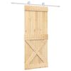 vidaXL Sliding Door Natural and White 85 x 210 cm Solid Pine Wood