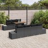 vidaXL Garden Dining Set with Cushion Manual 8 pcs Black and Brown