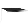 vidaXL Manual Retractable Awning 400x350 cm Anthracite (313195+313181)