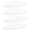 vidaXL Corner Shelf | Set of 4 | White | Honeycomb MDF, Metal | Medium