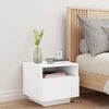 vidaXL Bedside Cabinet with LED Lights White 40x39x37 cm