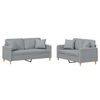 vidaXL 2 Piece Sofa Set with Pillows Light Grey Fabric