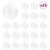 vidaXL Christmas Bauble Set 25 pcs LEDs Transparent &Oslash; 10 cm Plastic