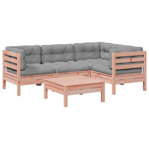 vidaXL 5 Piece Garden Sofa Set with Cushions Solid Wood Douglas Fir